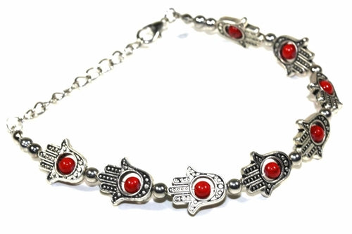 Pulsera con manos de Hamsa y cuentas vibrantes