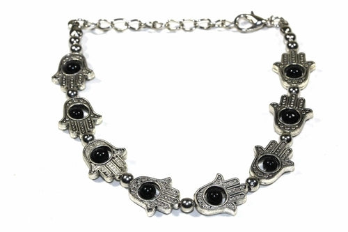 Pulsera con manos de Hamsa y cuentas vibrantes