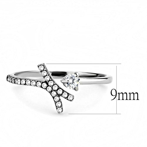 DA145 - Anillo de acero inoxidable pulido brillante (sin chapado) con grado AAA