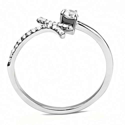DA145 - Anillo de acero inoxidable pulido brillante (sin chapado) con grado AAA