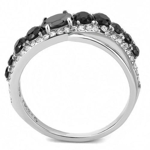 DA269 - Anillo de acero inoxidable pulido brillante (sin chapado) con grado AAA