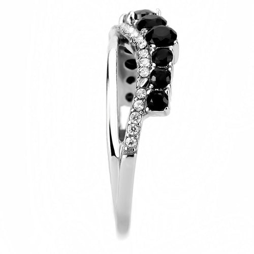 DA269 - Anillo de acero inoxidable pulido brillante (sin chapado) con grado AAA