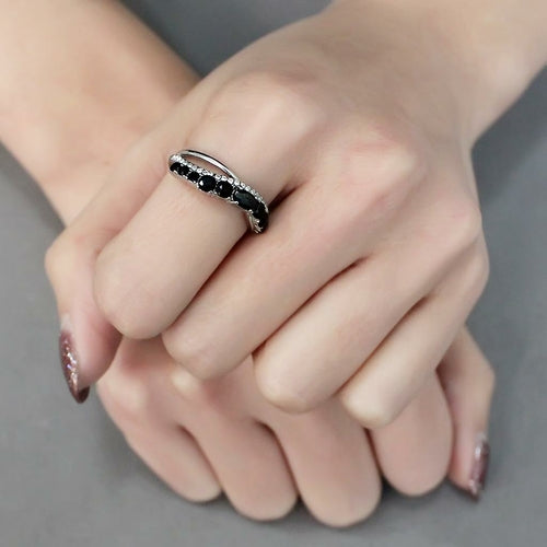 DA269 - Anillo de acero inoxidable pulido brillante (sin chapado) con grado AAA