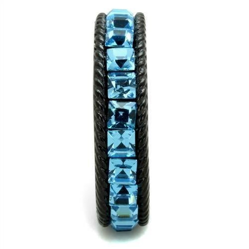 TK1867 - Anillo de acero inoxidable IP negro (chapado iónico) de primera calidad