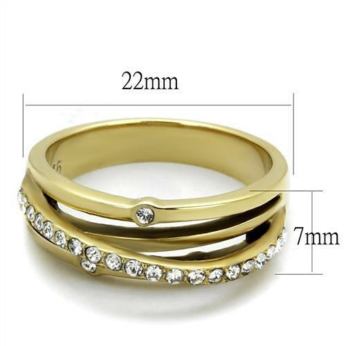 TK2611 - Anillo de acero inoxidable con baño de oro IP (chapado iónico) de alta calidad.