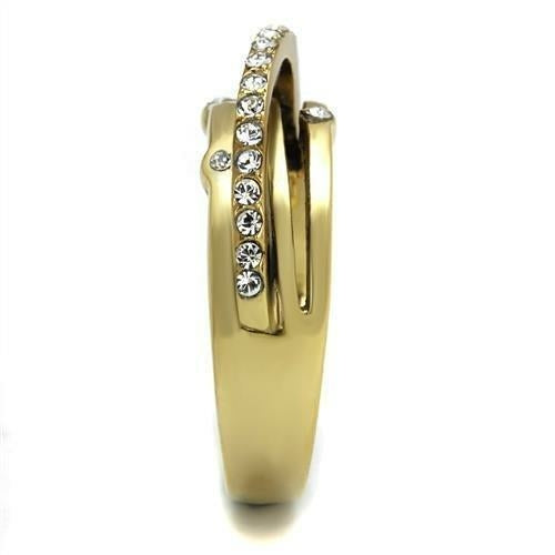TK2611 - Anillo de acero inoxidable con baño de oro IP (chapado iónico) de alta calidad.