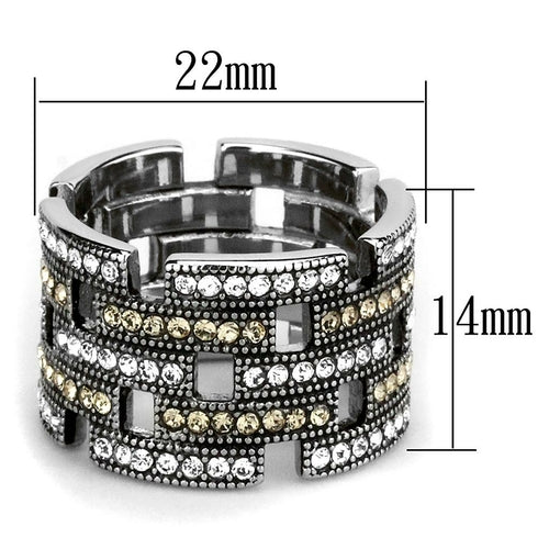 TK2987 - Anillo de acero inoxidable pulido brillante (sin chapado) con tapa