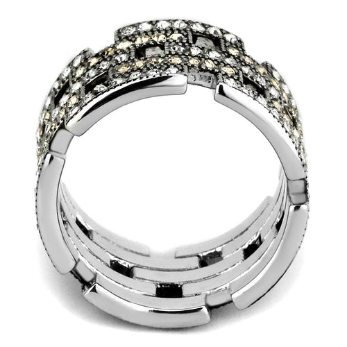 TK2987 - Anillo de acero inoxidable pulido brillante (sin chapado) con tapa