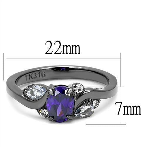 TK3169 - IP Light Black (IP Gun) Anillo de acero inoxidable con grado AAA
