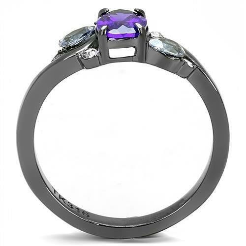 TK3169 - IP Light Black (IP Gun) Anillo de acero inoxidable con grado AAA