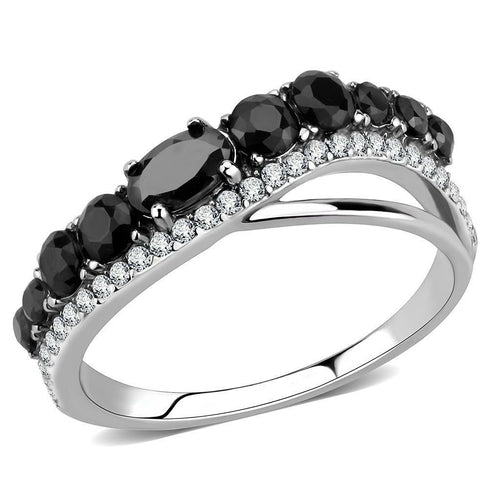 DA269 - Anillo de acero inoxidable pulido brillante (sin chapado) con grado AAA