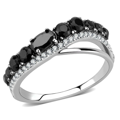 DA269 - Anillo de acero inoxidable pulido brillante (sin chapado) con grado AAA