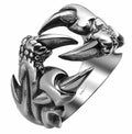 Anillo de acero inoxidable para hombre estilo motero con garra de dragón