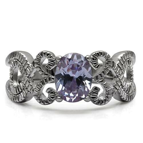 TK079 - Anillo de acero inoxidable pulido brillante (sin chapado) con grado AAA