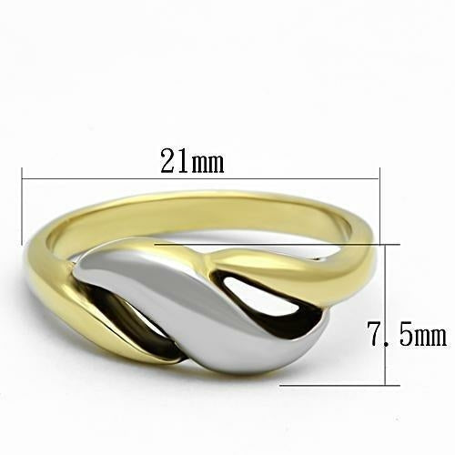TK1089 - Anillo de acero inoxidable bicolor con baño de oro IP (chapado iónico)