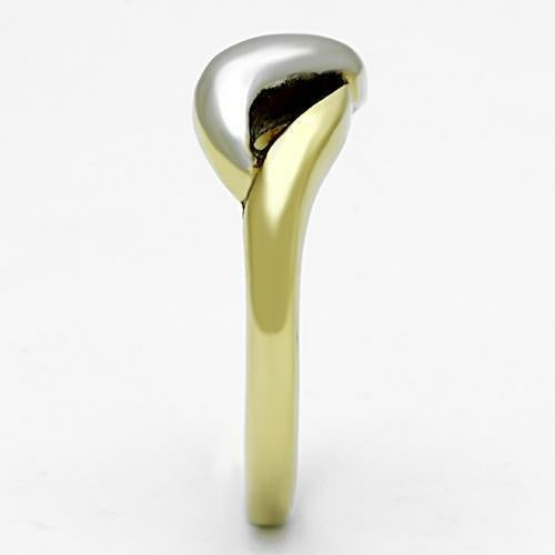 TK1089 - Anillo de acero inoxidable bicolor con baño de oro IP (chapado iónico)