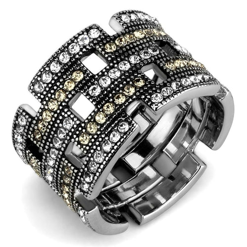 TK2987 - Anillo de acero inoxidable pulido brillante (sin chapado) con tapa