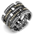 TK2987 - Anillo de acero inoxidable pulido brillante (sin chapado) con tapa
