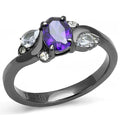 TK3169 - IP Light Black (IP Gun) Anillo de acero inoxidable con grado AAA
