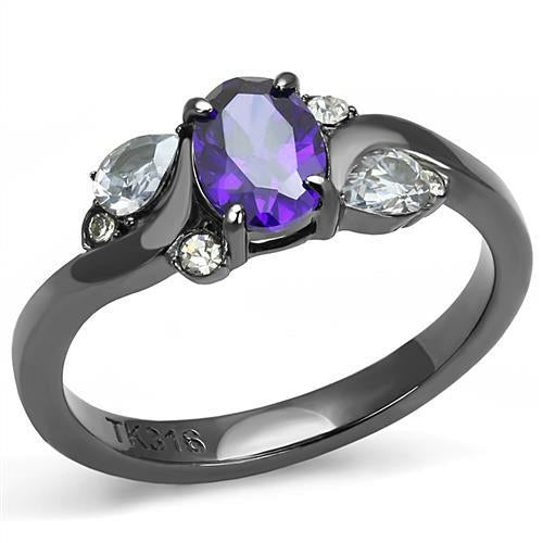 TK3169 - IP Light Black (IP Gun) Anillo de acero inoxidable con grado AAA