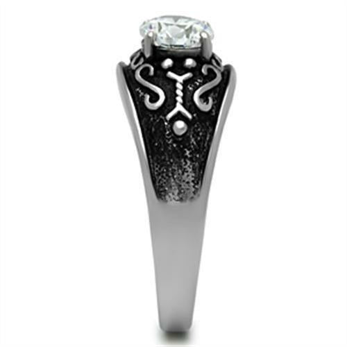 TK373 - Anillo de acero inoxidable pulido brillante (sin chapado) con grado AAA