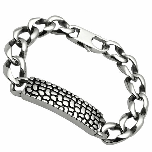 TK566 - Brazalete de acero inoxidable pulido (sin chapado)