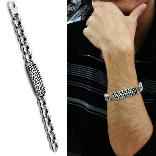 TK566 - Brazalete de acero inoxidable pulido (sin chapado)