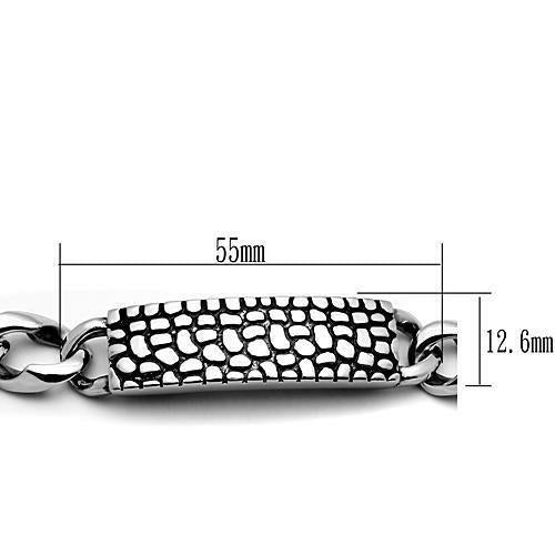 TK566 - Brazalete de acero inoxidable pulido (sin chapado)