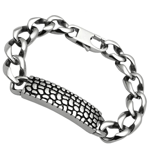 TK566 - Brazalete de acero inoxidable pulido (sin chapado)