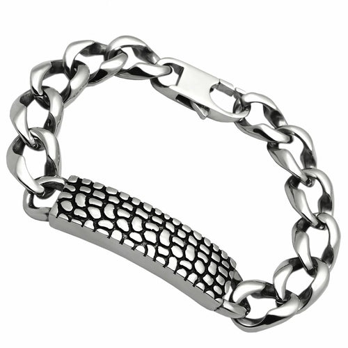 TK566 - Brazalete de acero inoxidable pulido (sin chapado)
