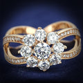 TS586 - Anillo de plata de ley 925 color oro rosa con circonita cúbica de grado AAA transparente